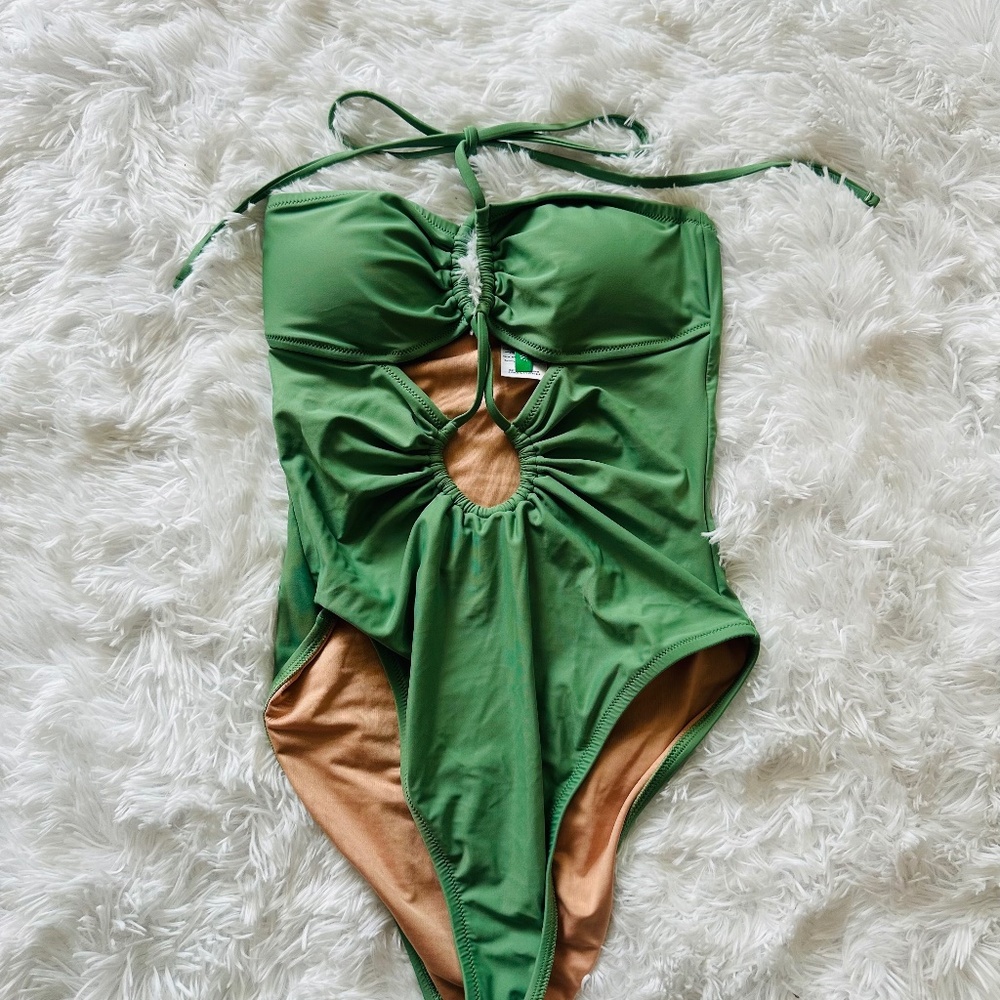 Jcrew cut out halter top swimsuit